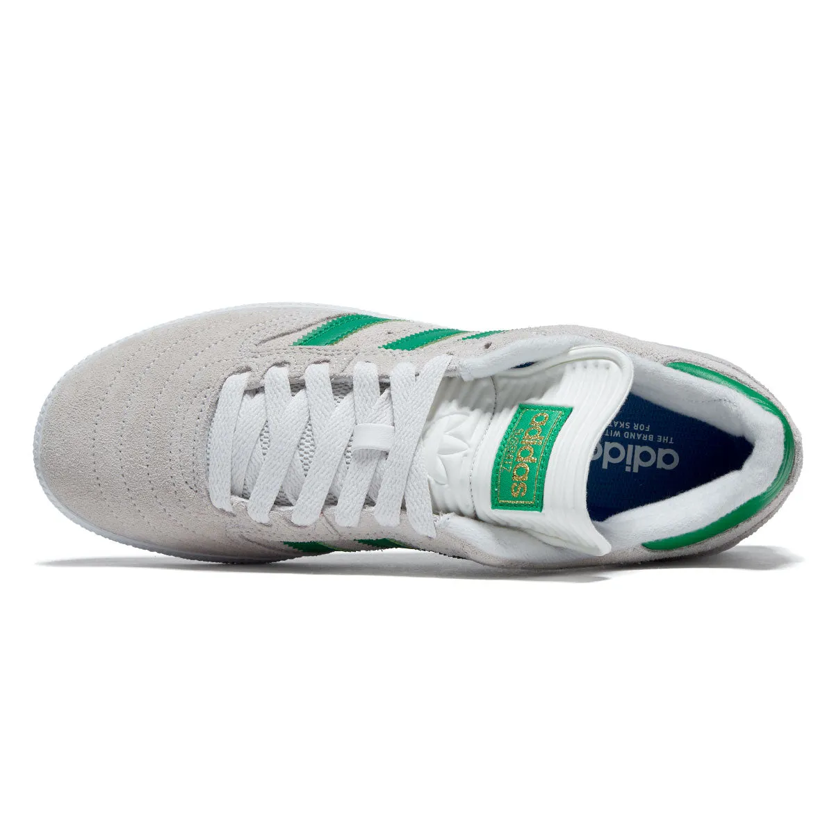 High Cut Adidas Busenitz Shoes - Crystal White/Crystal White/Gold Metallic