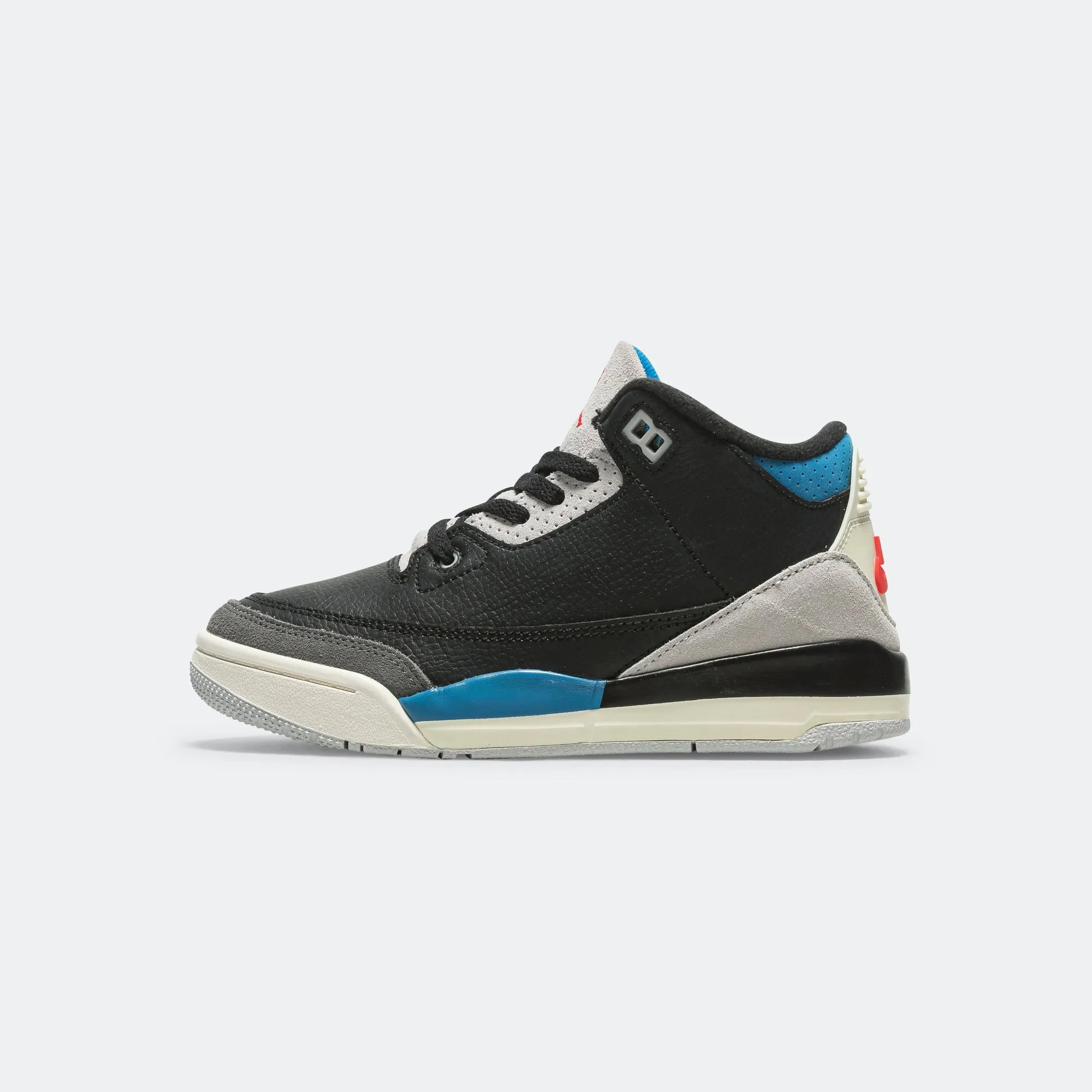 Jordan 3 Retro (GS) - Black/Chile Red-Neutral Grey Soft Padding Iconic support
