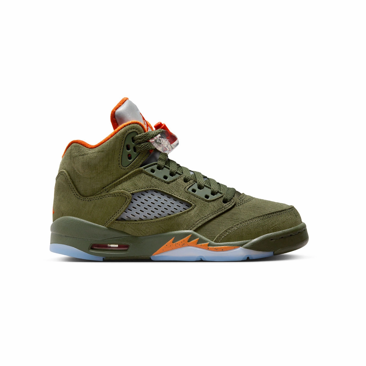Soft Cushioned Upper Outdoor Ease Kids Air Jordan 5 Retro 'Olive'