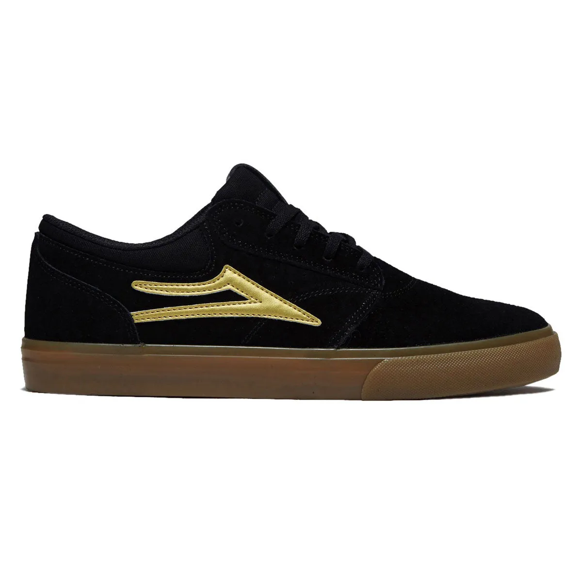 Weather Proof Statement Wear Lakai Griffin Shoes - Black/Gold Suede