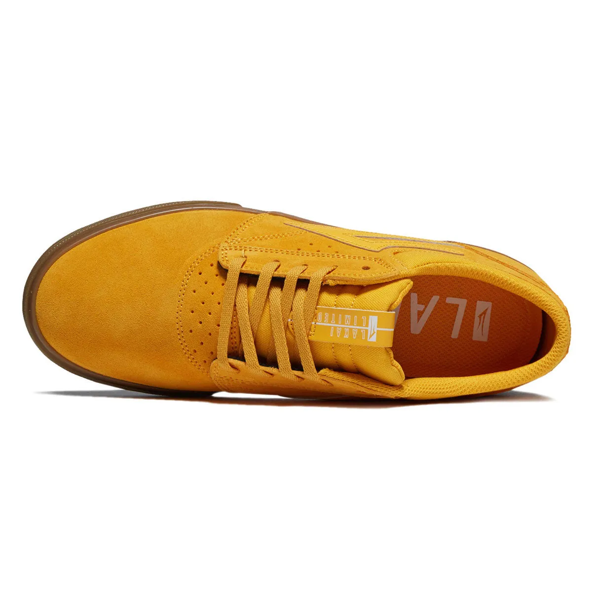 Lakai Griffin Shoes - Yellow/Gum Suede Board Lock