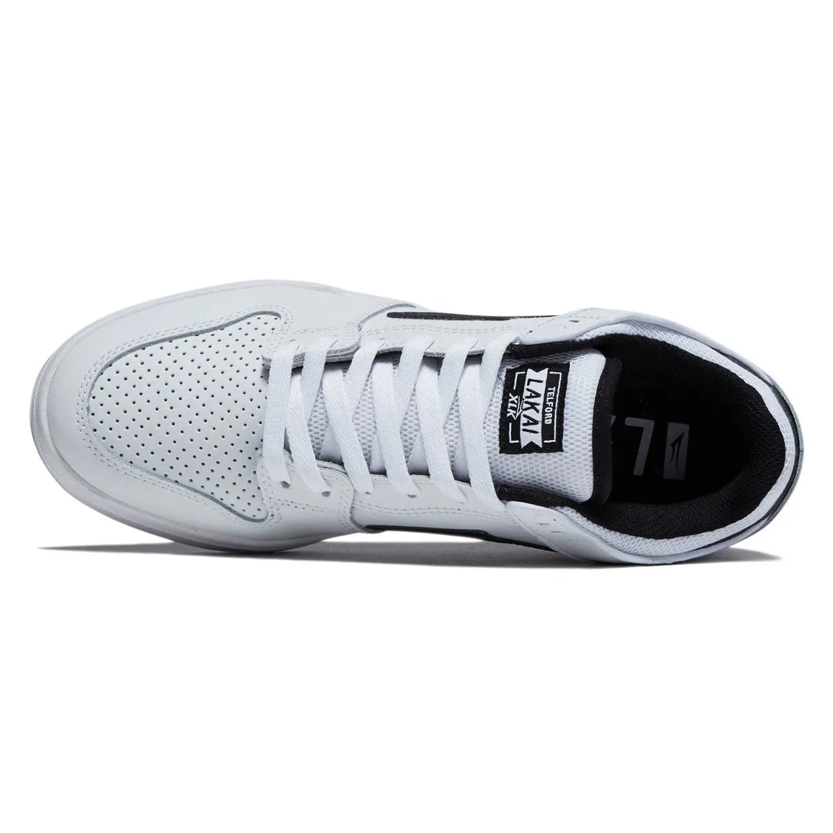 Lakai Telford Low Shoes - White/Black Leather Impact Spin