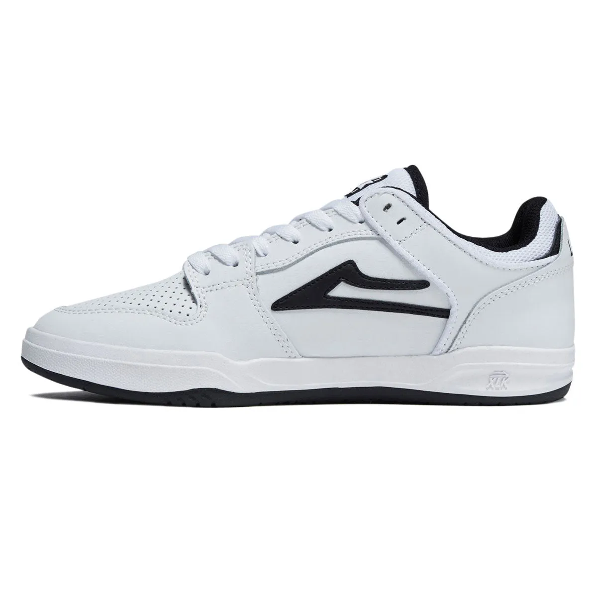 Lakai Telford Low Shoes - White/Black Leather Impact Spin