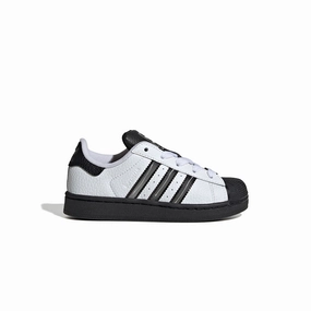 Fashion-Forward Look Rubber Outsole Kids Superstar II 'White Black'