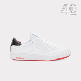 Reebok Footwear Men Club C 85 Vintage Shoes - 40th Anniversary WHITE/ENERGYRED/WASHEDBLACK Sun Step