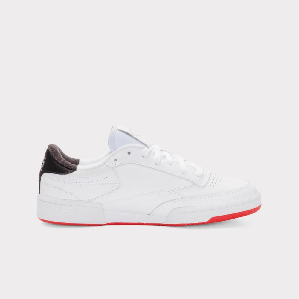 Lightweight Heel Reebok Footwear Men Club C 85 Vintage Shoes - 40th Anniversary WHITE/ENERGYRED/WASHEDBLACK