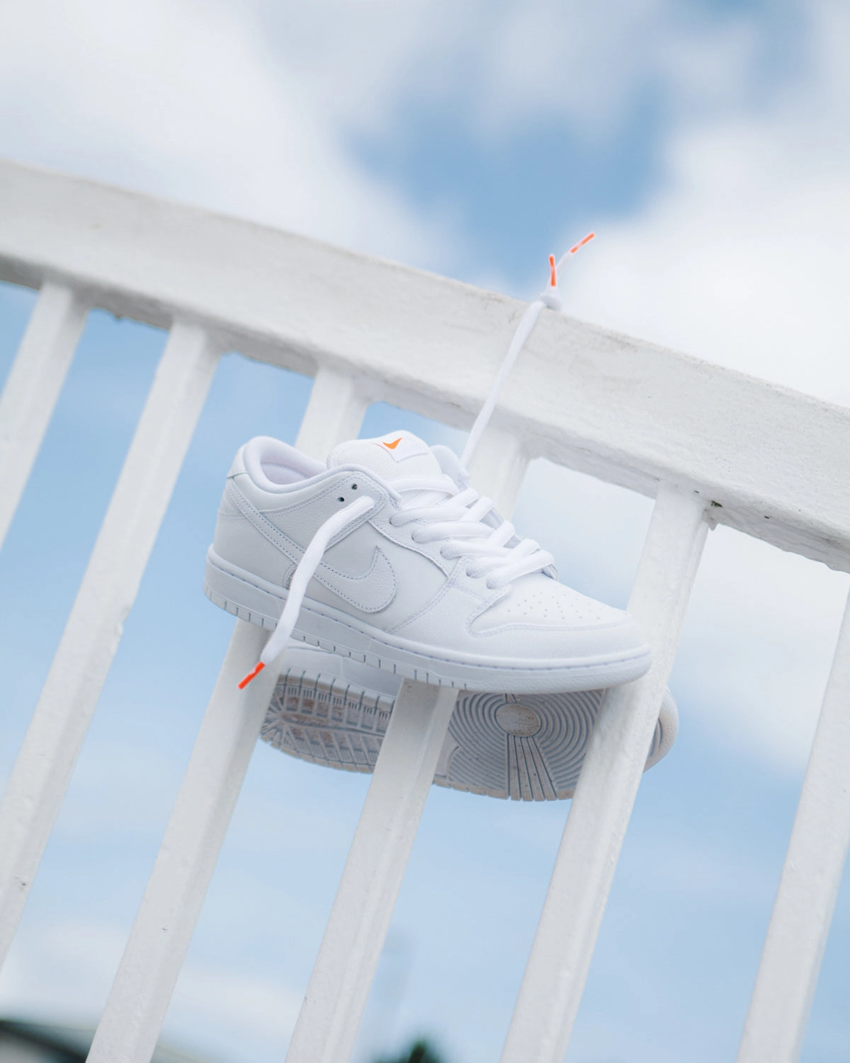 Lightweight Performance Gear Option Mechanism Nike SB Orange Label Dunk Low Pro Shoes - White / White - White - White