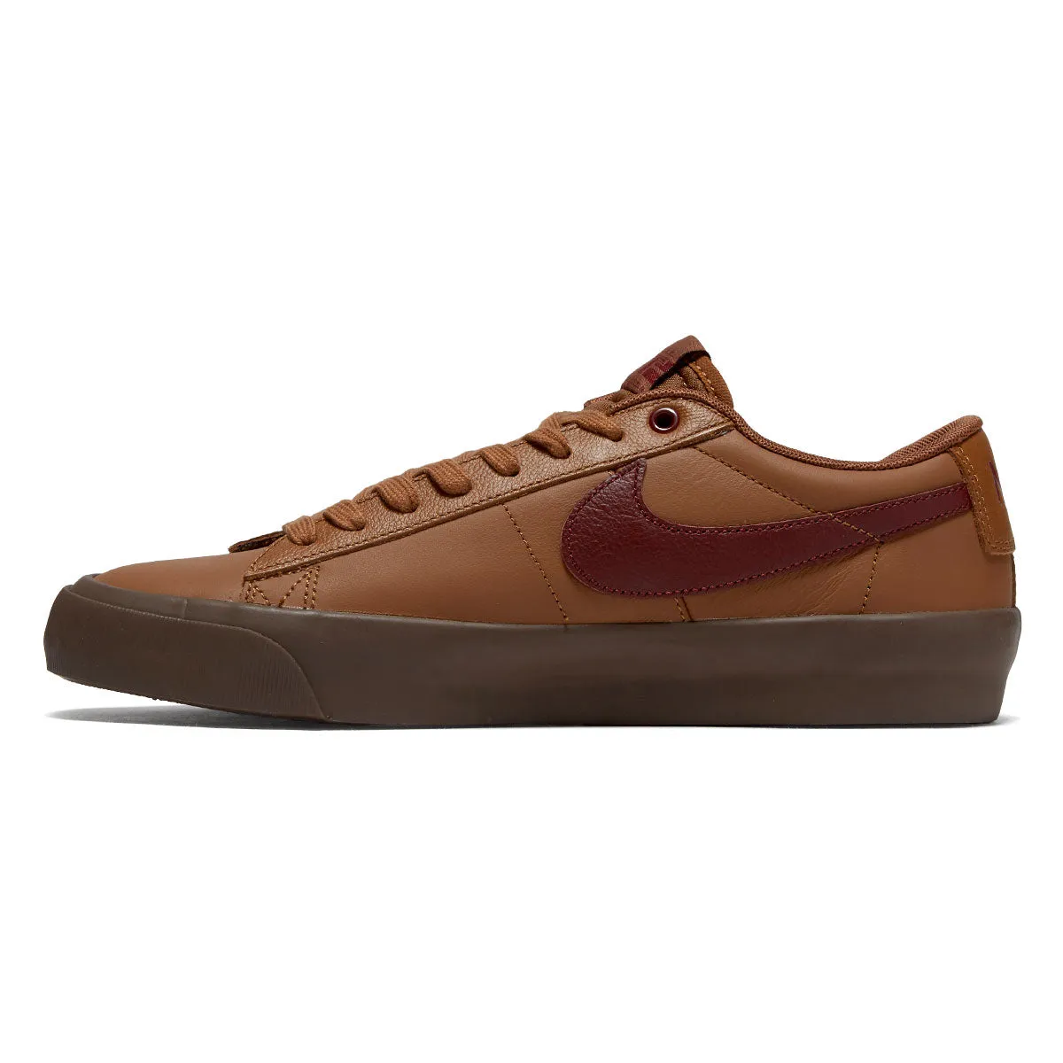 Max Grip Nike SB Blazer Low Pro GT Shoes - Light British Tan/Dark Team Red