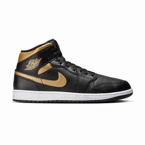 Walk Ease Air Jordan 1 Mid 'Black Metallic Gold'