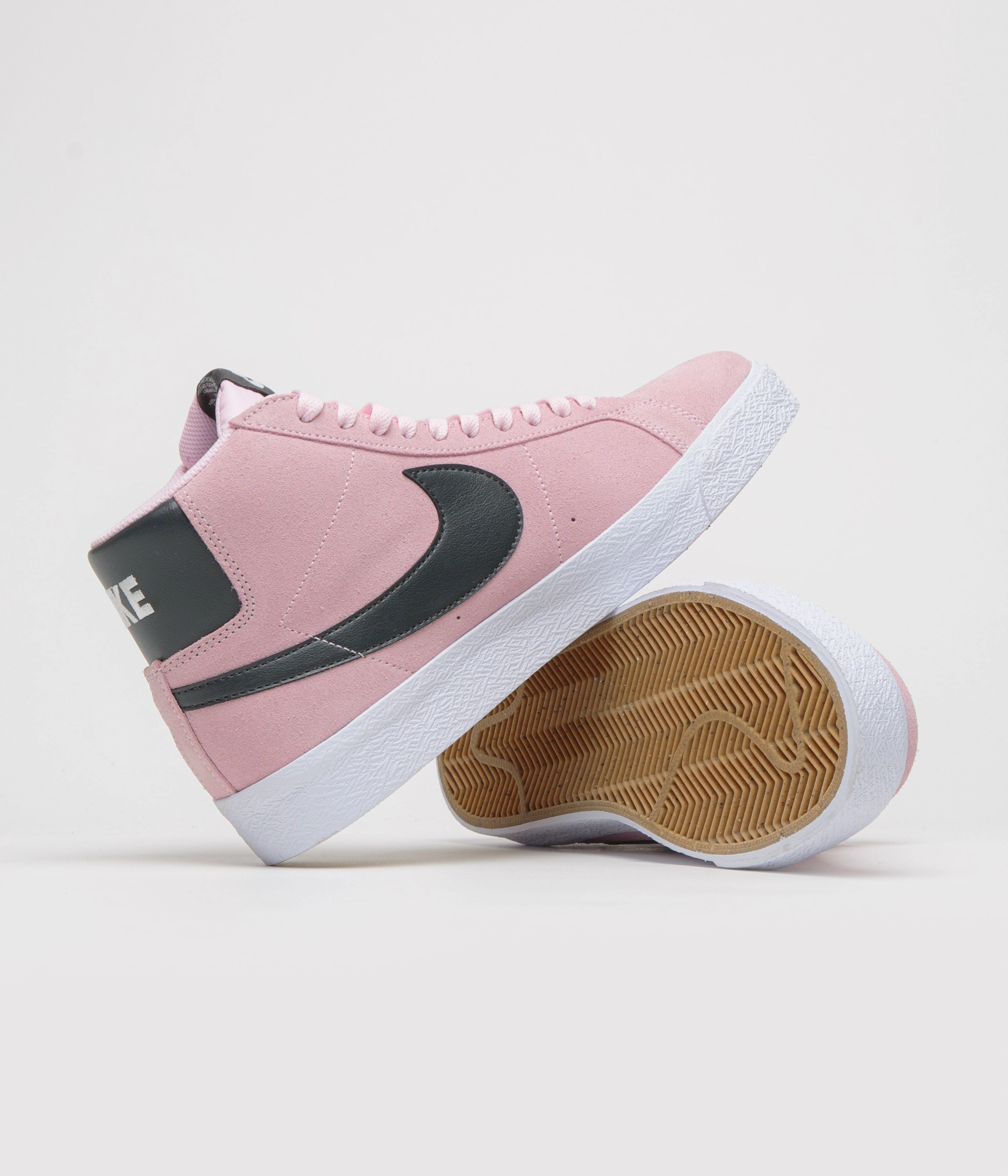 Micro Cushion Layers Nike SB Blazer Mid Shoes - Pink Foam / Anthracite - White - Gum Yellow