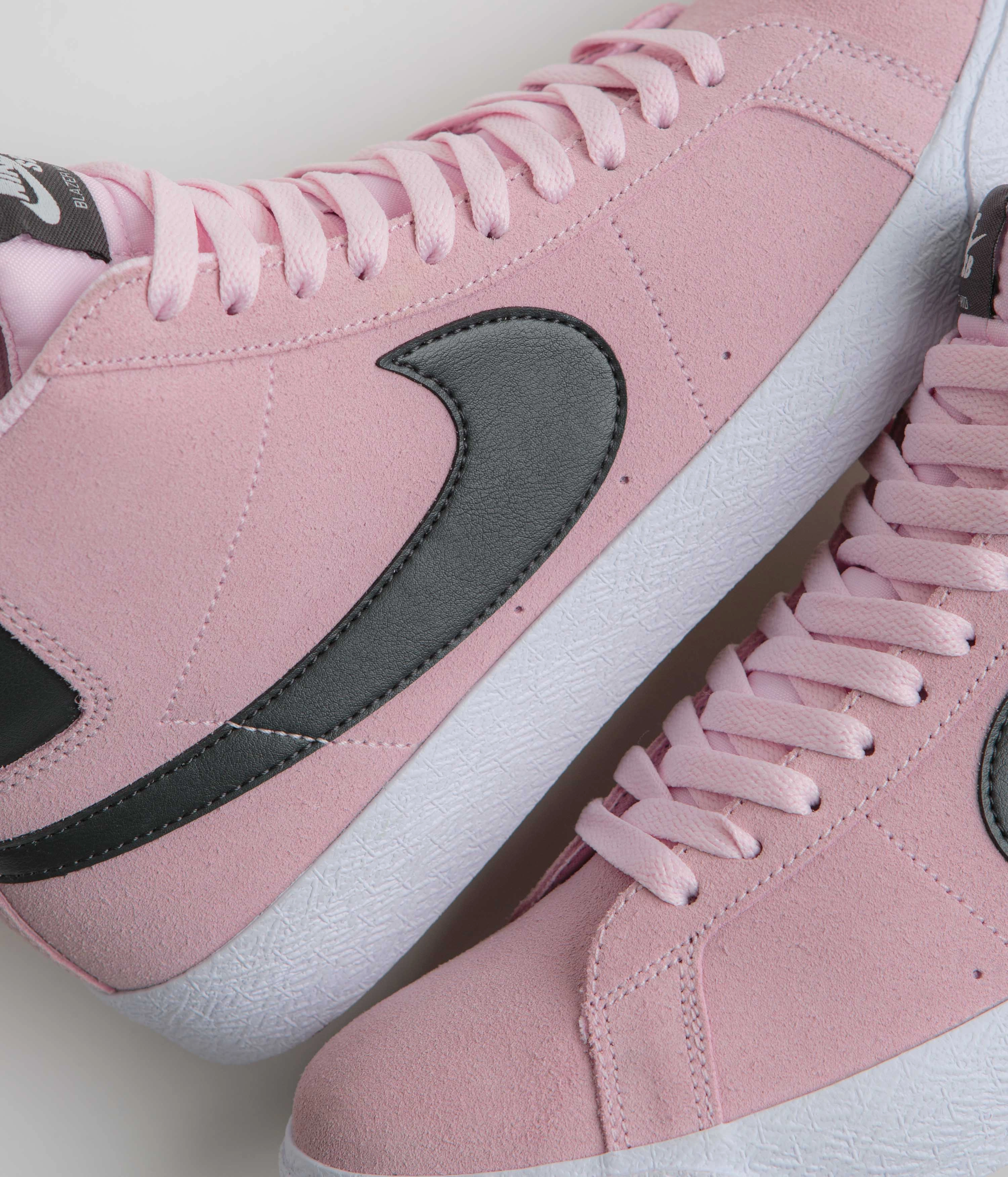 Micro Cushion Layers Nike SB Blazer Mid Shoes - Pink Foam / Anthracite - White - Gum Yellow