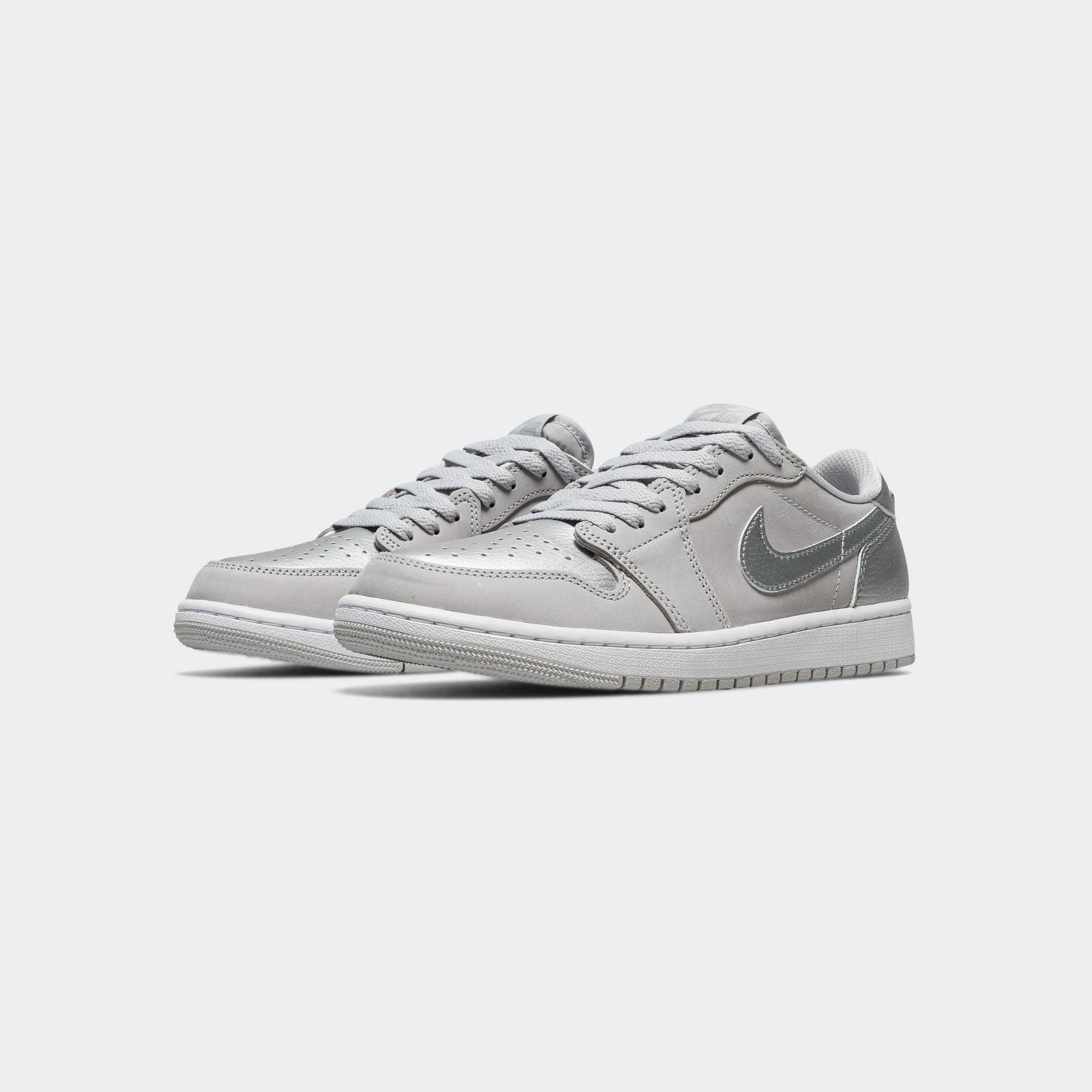 Modern Aesthetic Air Jordan 1 Low OG - Neutral Grey/Metallic Silver-White
