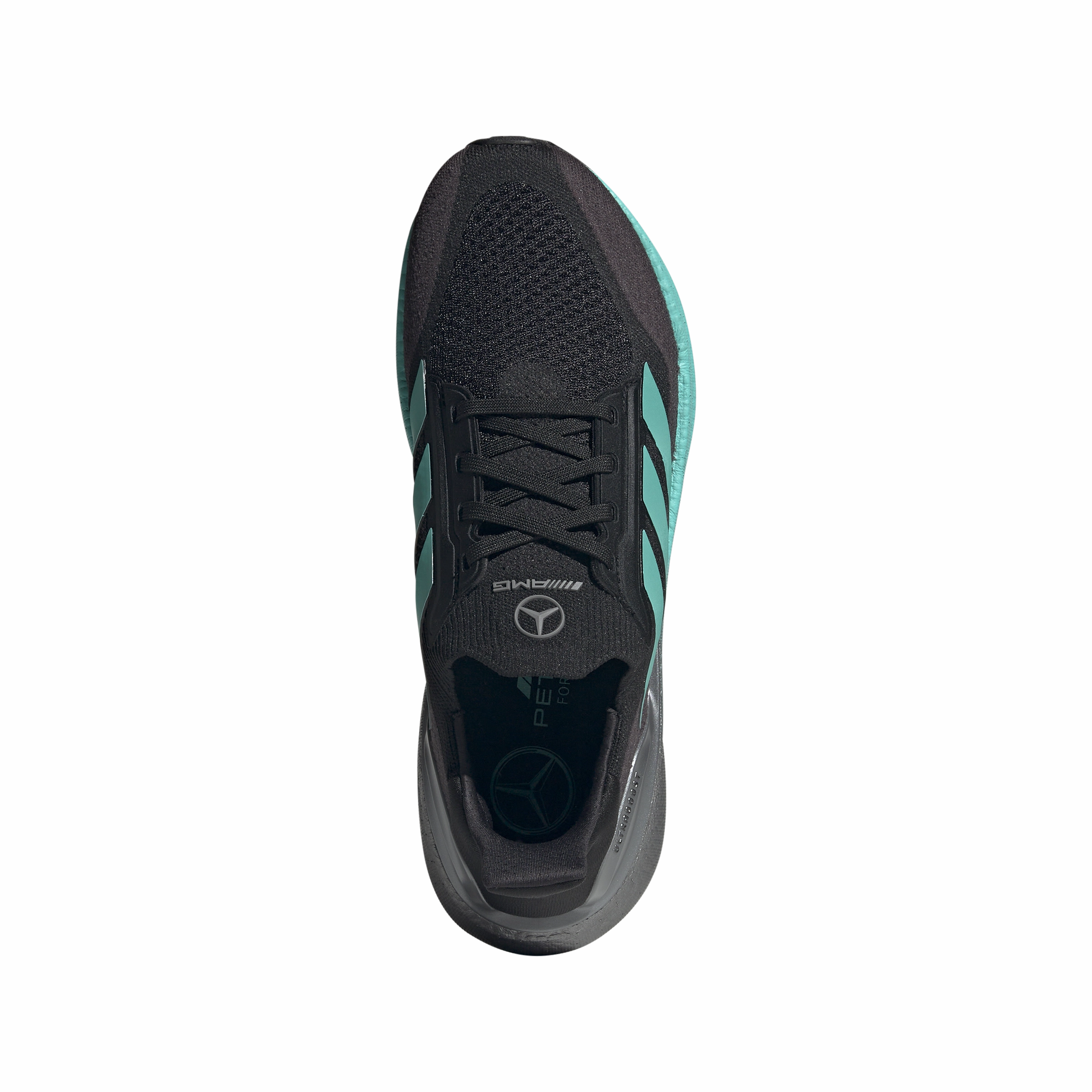 Modern Glide Step   Mercedes AMG Petronas F1 Team Ultraboost 5X 'Core Black Semi Mint Rush'