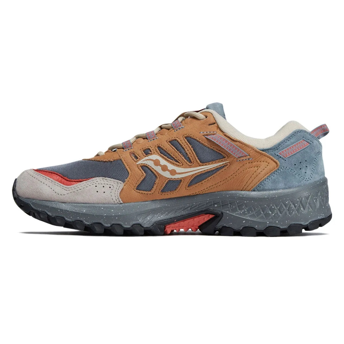 Move Smart Sole Saucony Grid Peak Shoes - Grey/Sand
