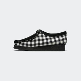 Womens Wallabee - Black/White Gingham Stretch Step