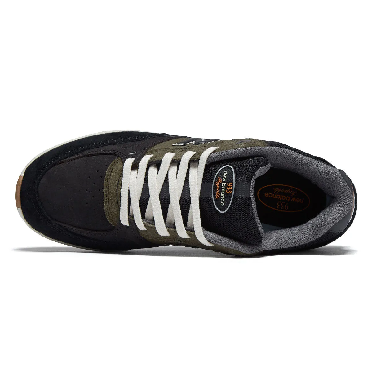 New Balance Andrew Reynolds 933 Shoes - Black/Olive Heel Cushion