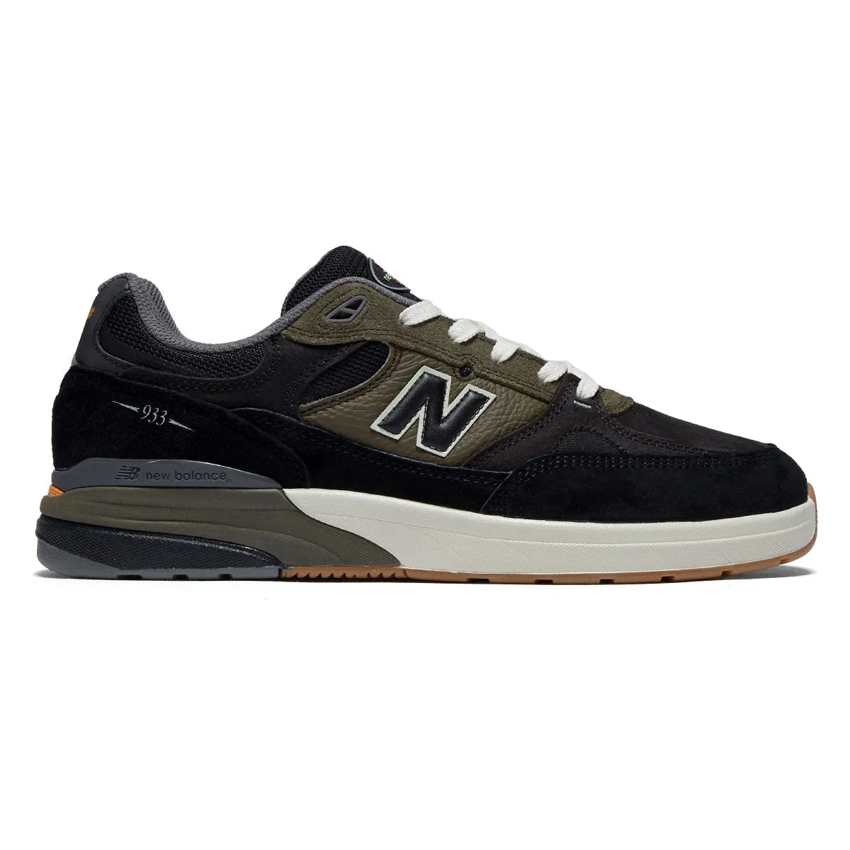New Balance Andrew Reynolds 933 Shoes - Black/Olive Flexible Walk