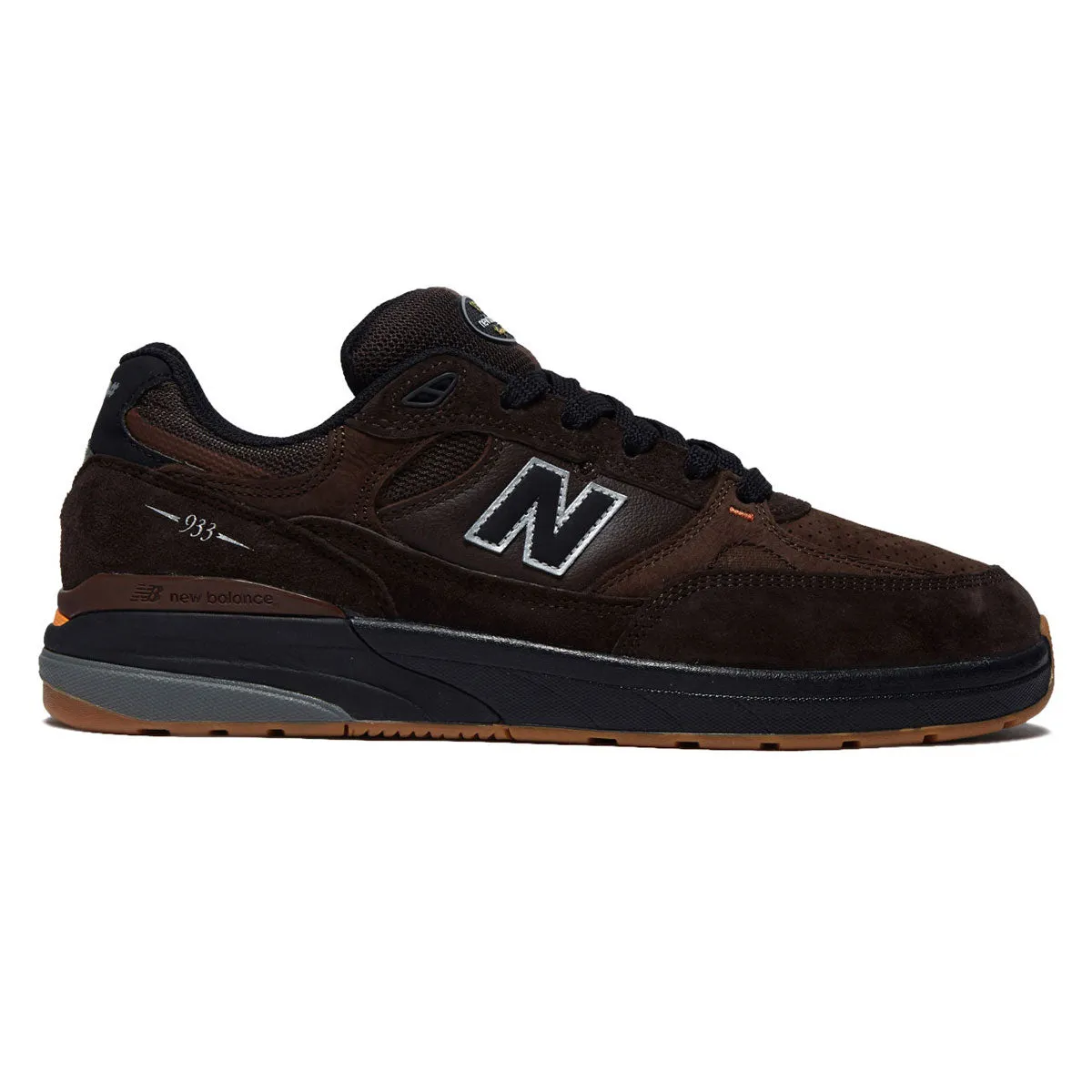Effortless Style Grip Technology New Balance Andrew Reynolds 933 Wide Shoes - Brown/Black