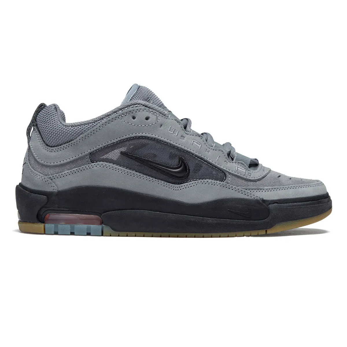 Grip Style Durable Construction Nike SB Air Max Ishod ISO Shoes - Cool Grey/Black/Cool Grey/Dark Grey