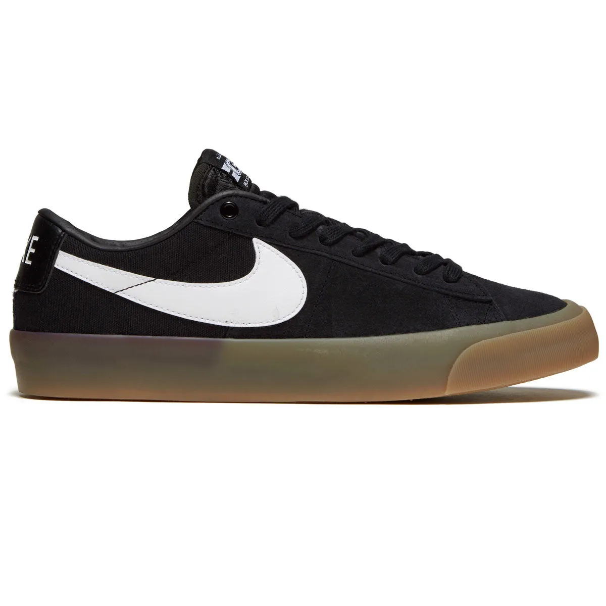 Nike SB Zoom Blazer Low Pro GT Shoes - Black/White/Black/Gum Light Brown Adventure Wear Reinforced Step