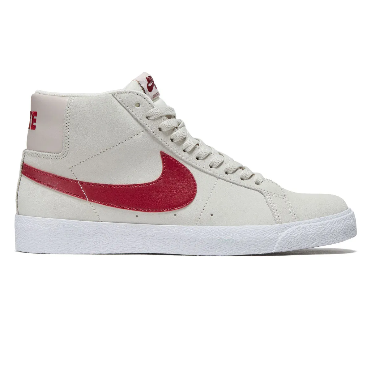 Smooth Cushion Nike SB Zoom Blazer Mid Shoes - Pale Ivory/Noble Red/Silt Red/White