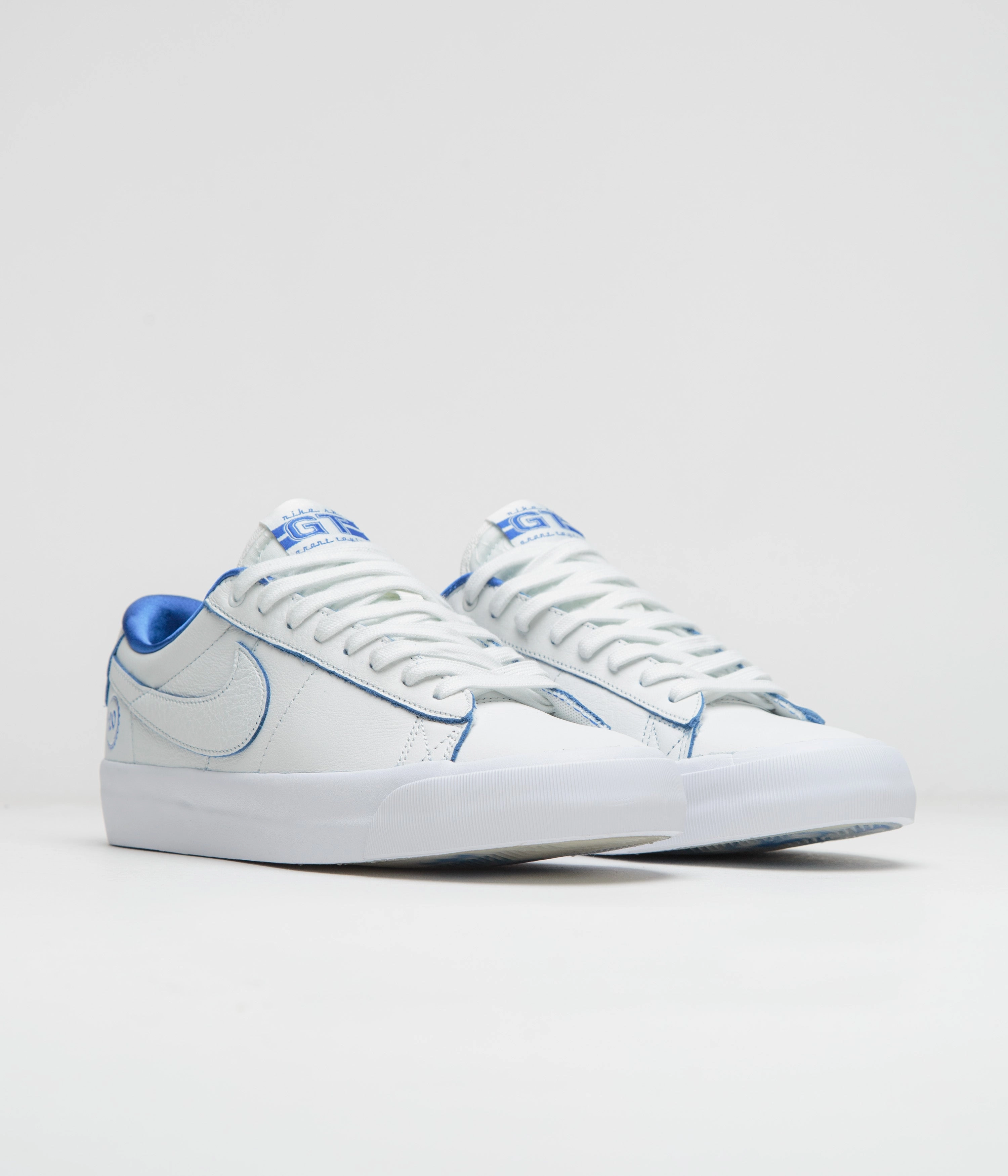 Nike SB Blazer Low Pro GT Premium Shoes - Summit White / Game Royal - Summit White luxe feel