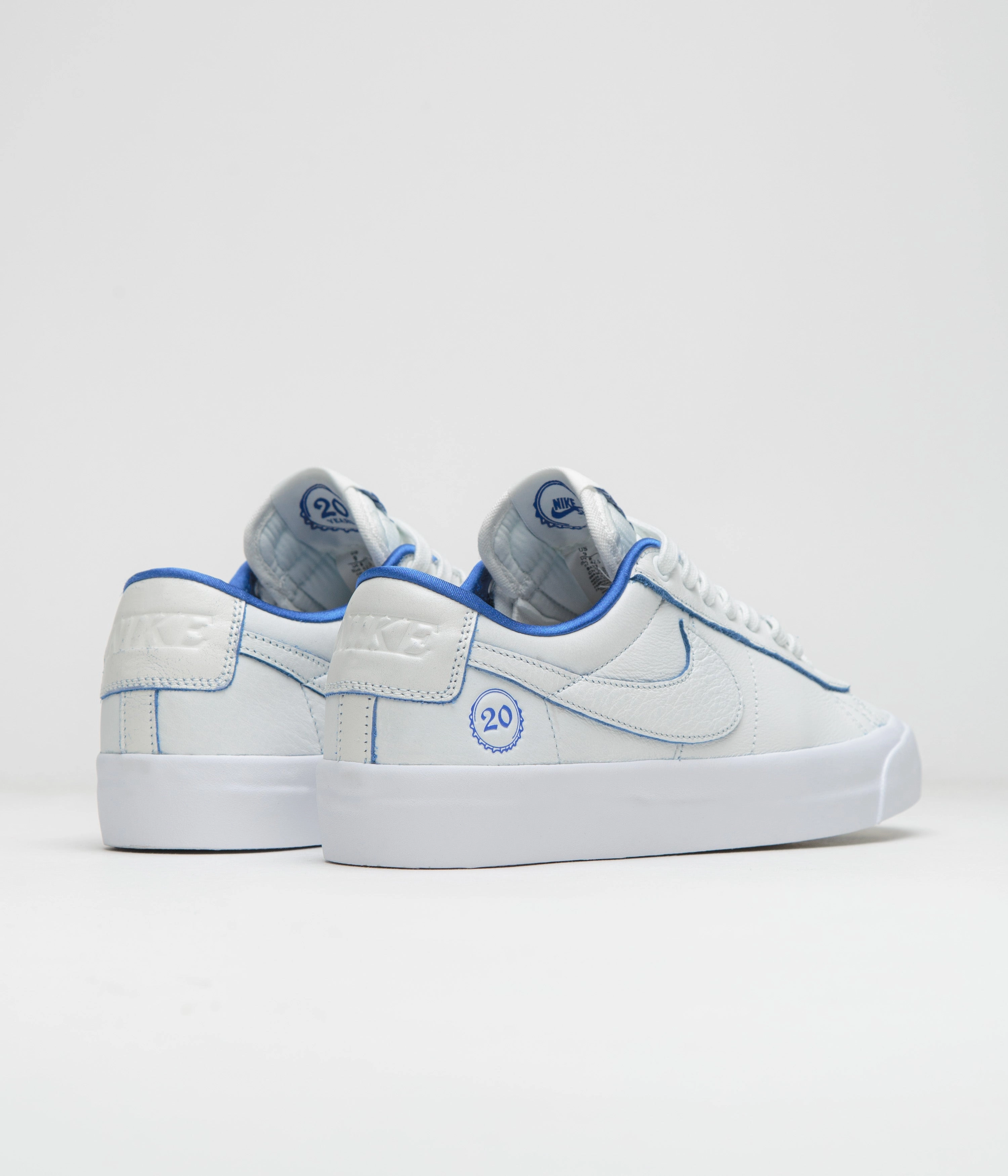 Nike SB Blazer Low Pro GT Premium Shoes - Summit White / Game Royal - Summit White luxe feel
