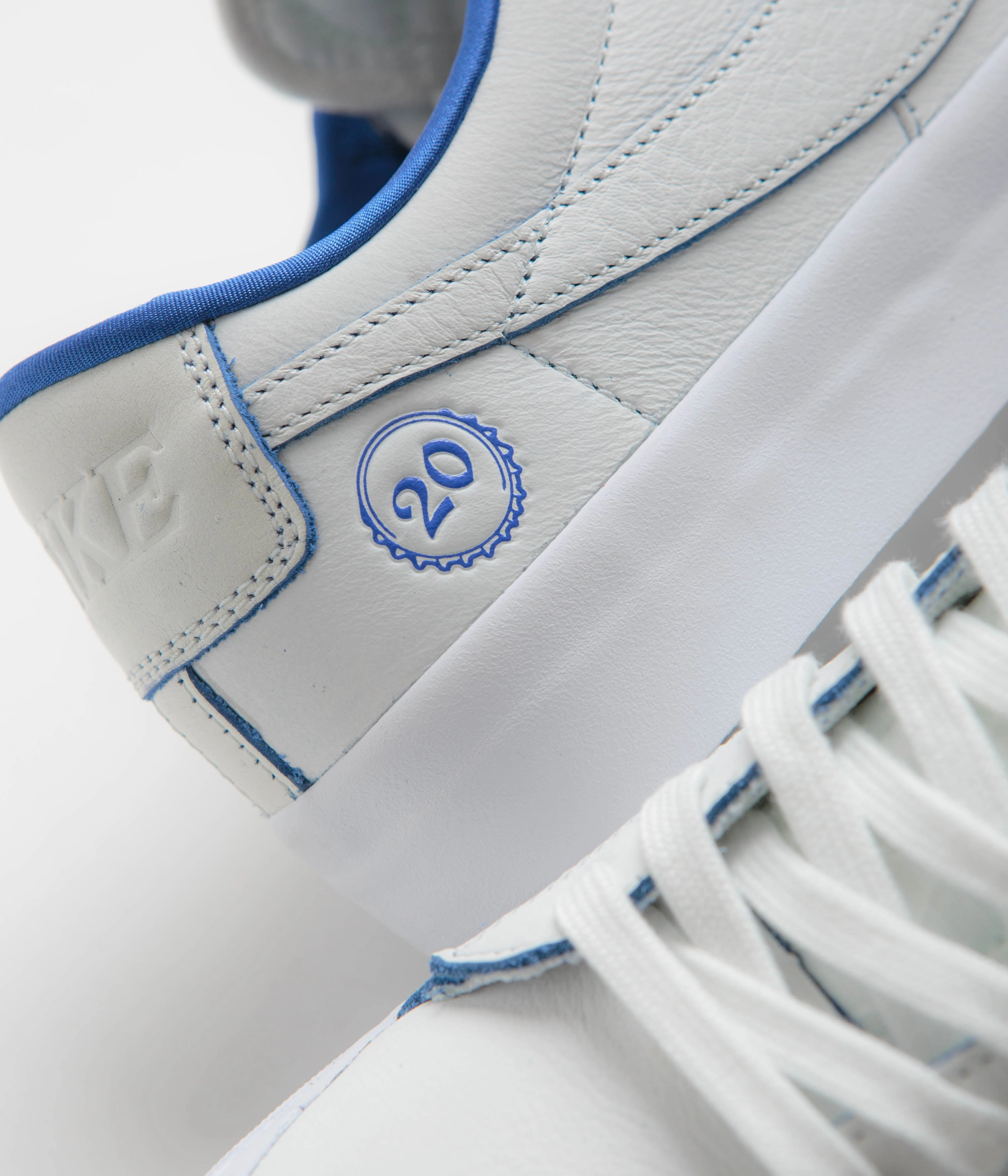 Nike SB Blazer Low Pro GT Premium Shoes - Summit White / Game Royal - Summit White luxe feel
