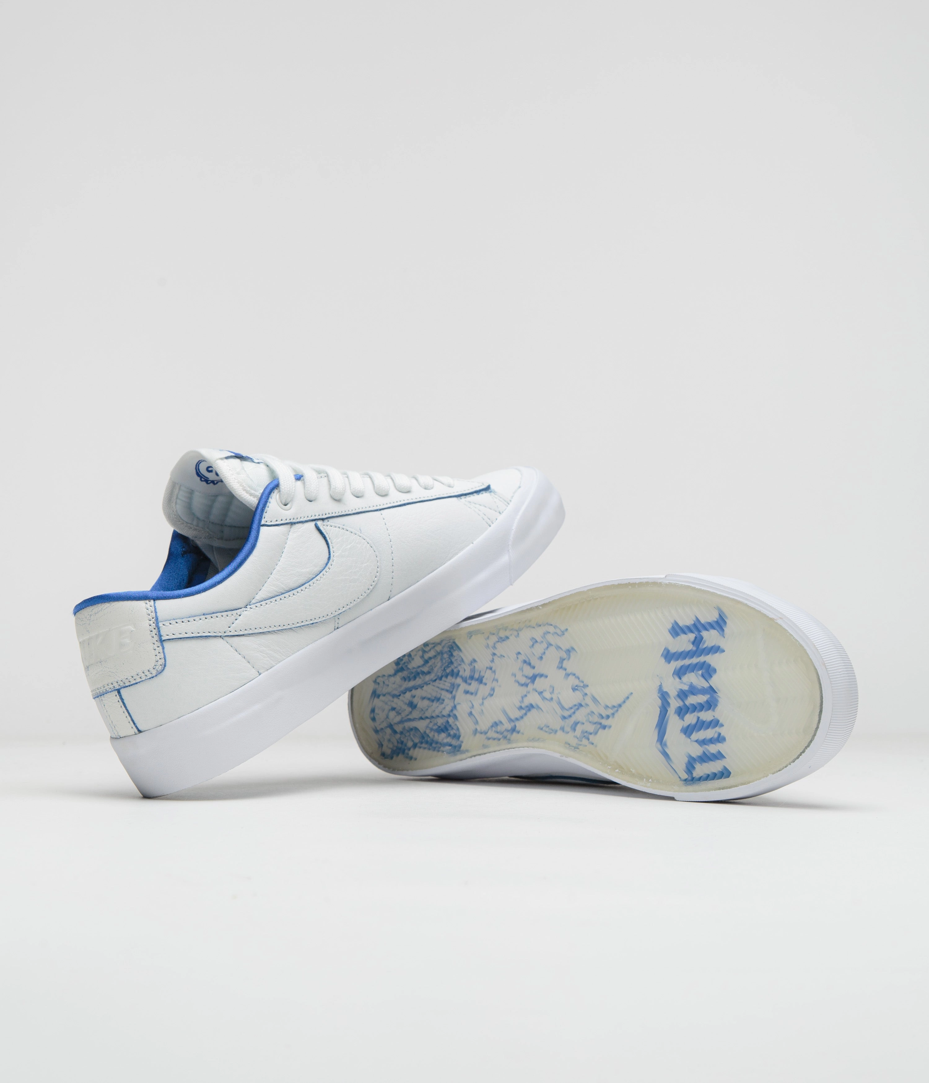 Nike SB Blazer Low Pro GT Premium Shoes - Summit White / Game Royal - Summit White luxe feel