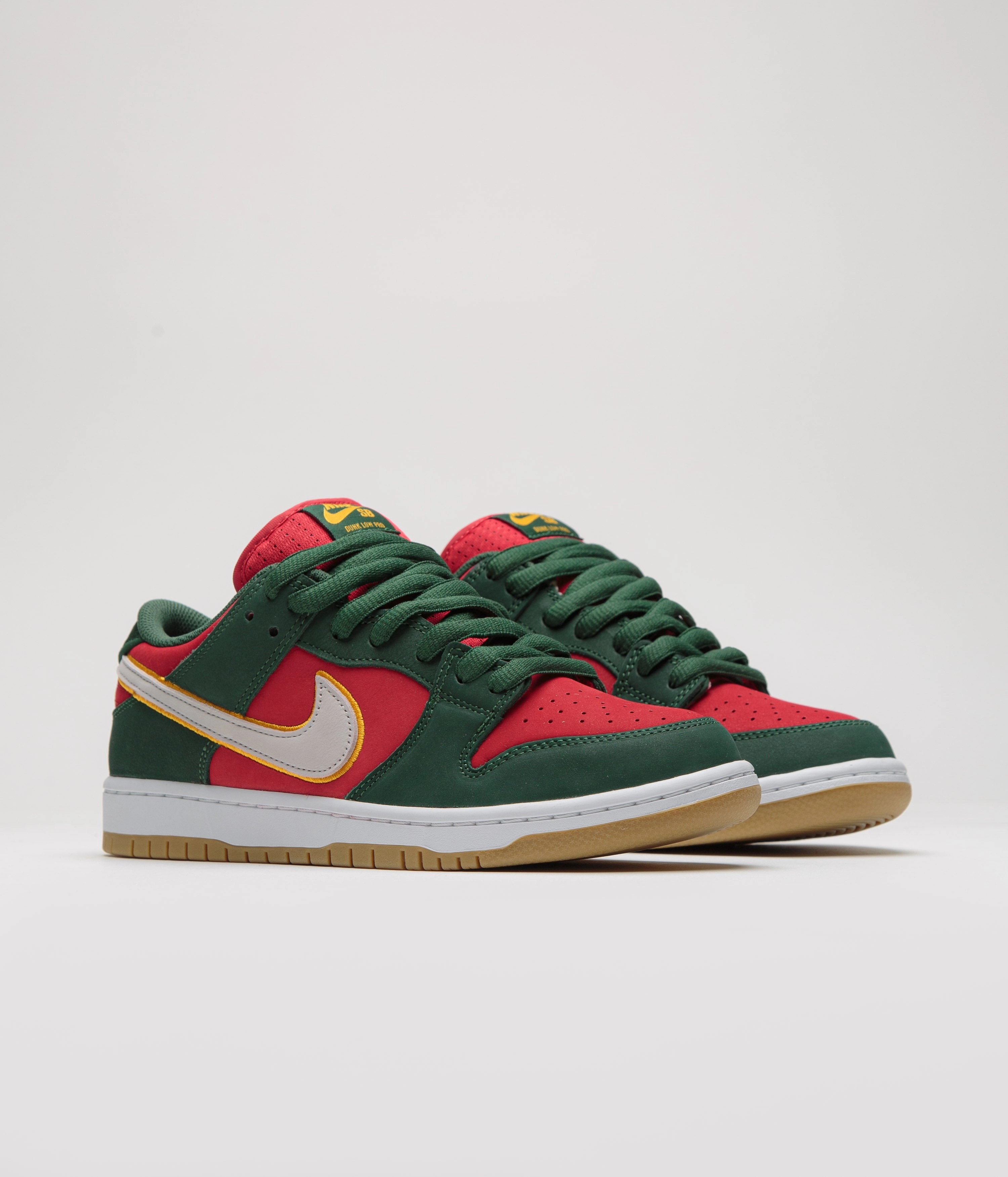 Nike SB Dunk Low Pro Premium Shoes - Fir / White - University Gold - Fire Red Quick - Step