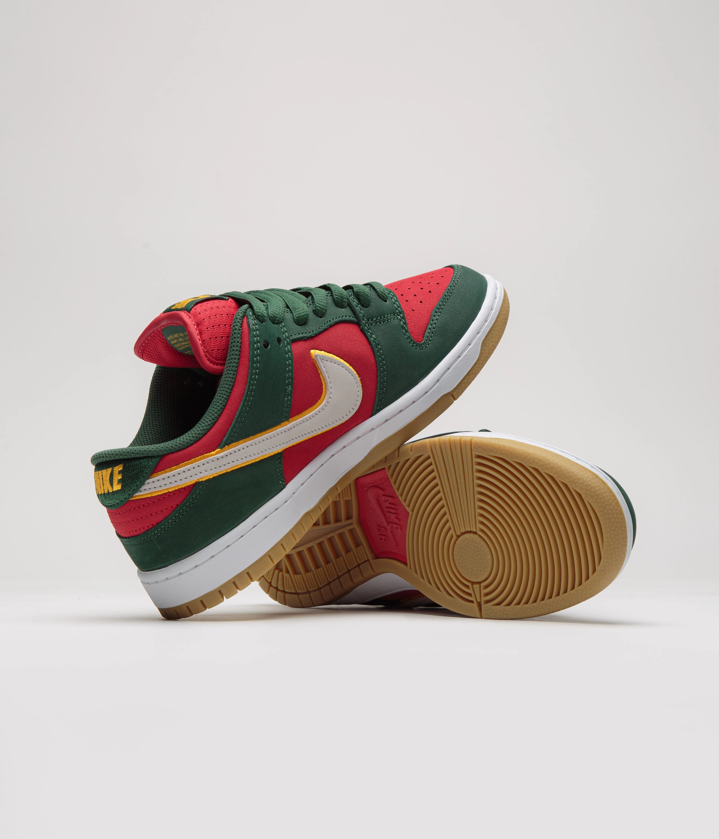 Nike SB Dunk Low Pro Premium Shoes - Fir / White - University Gold - Fire Red Quick - Step