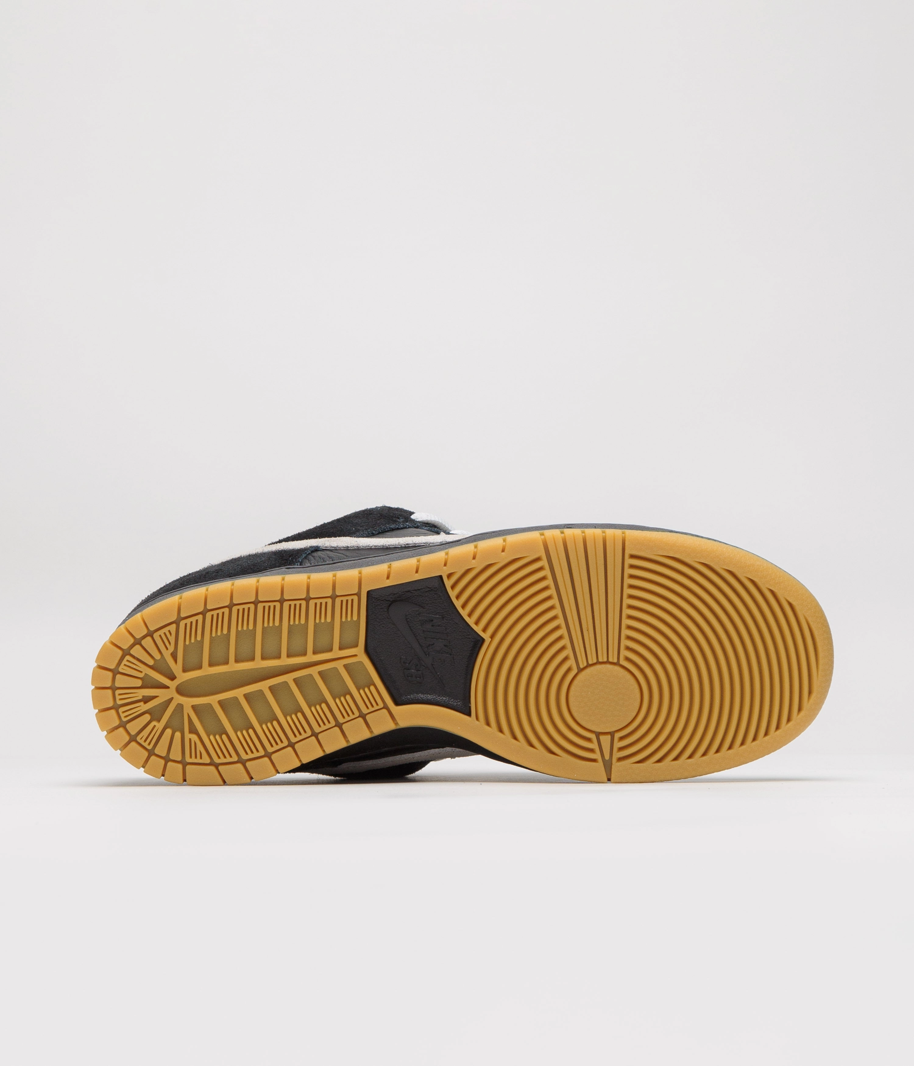 Nike SB Dunk Low Pro Shoes - Black / White - Black - Gum Light Brown - Black Stretchable Material