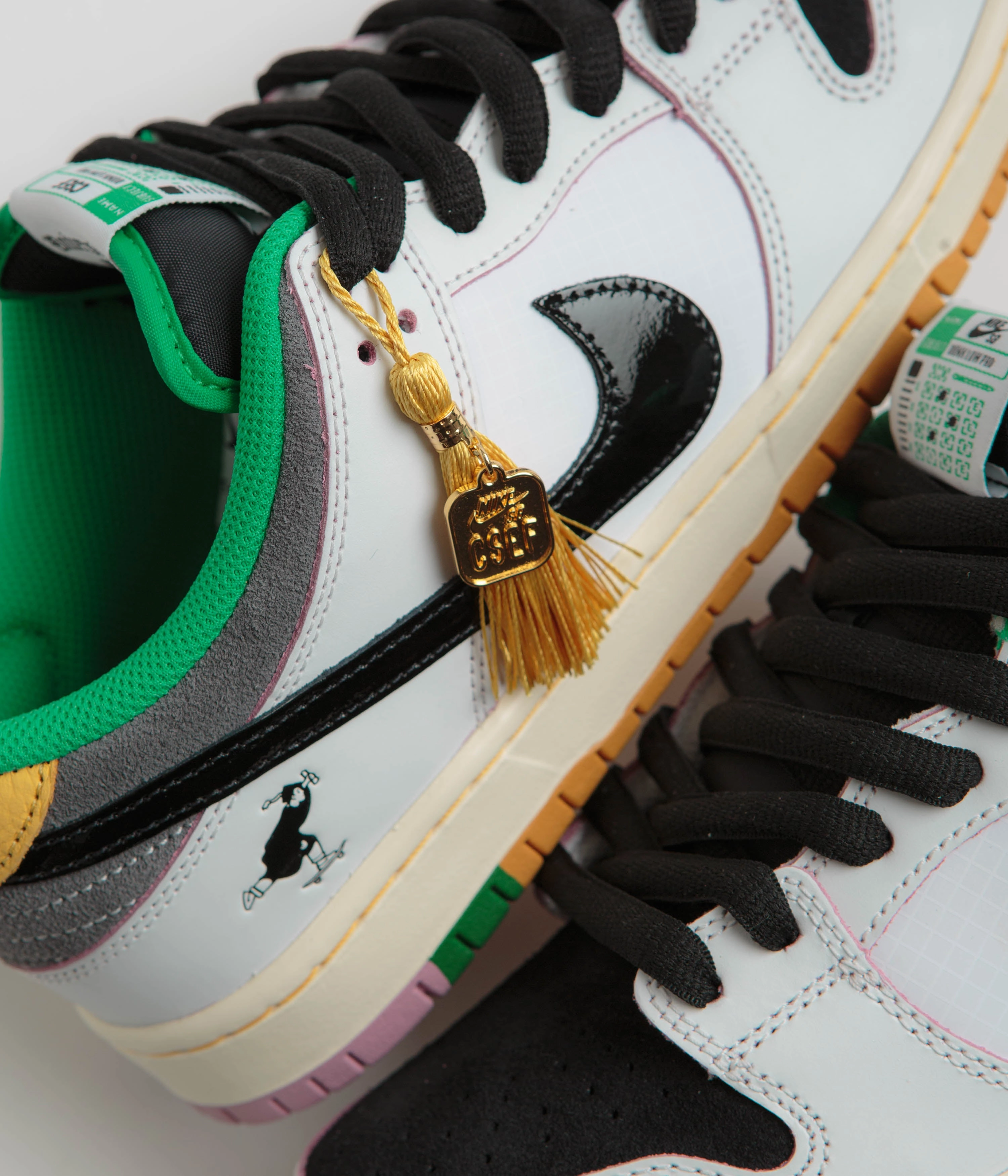 Nike SB x CSEF Dunk Low Pro Shoes - Summit White / Black - White - Iron Grey Stretch - Capable Upper