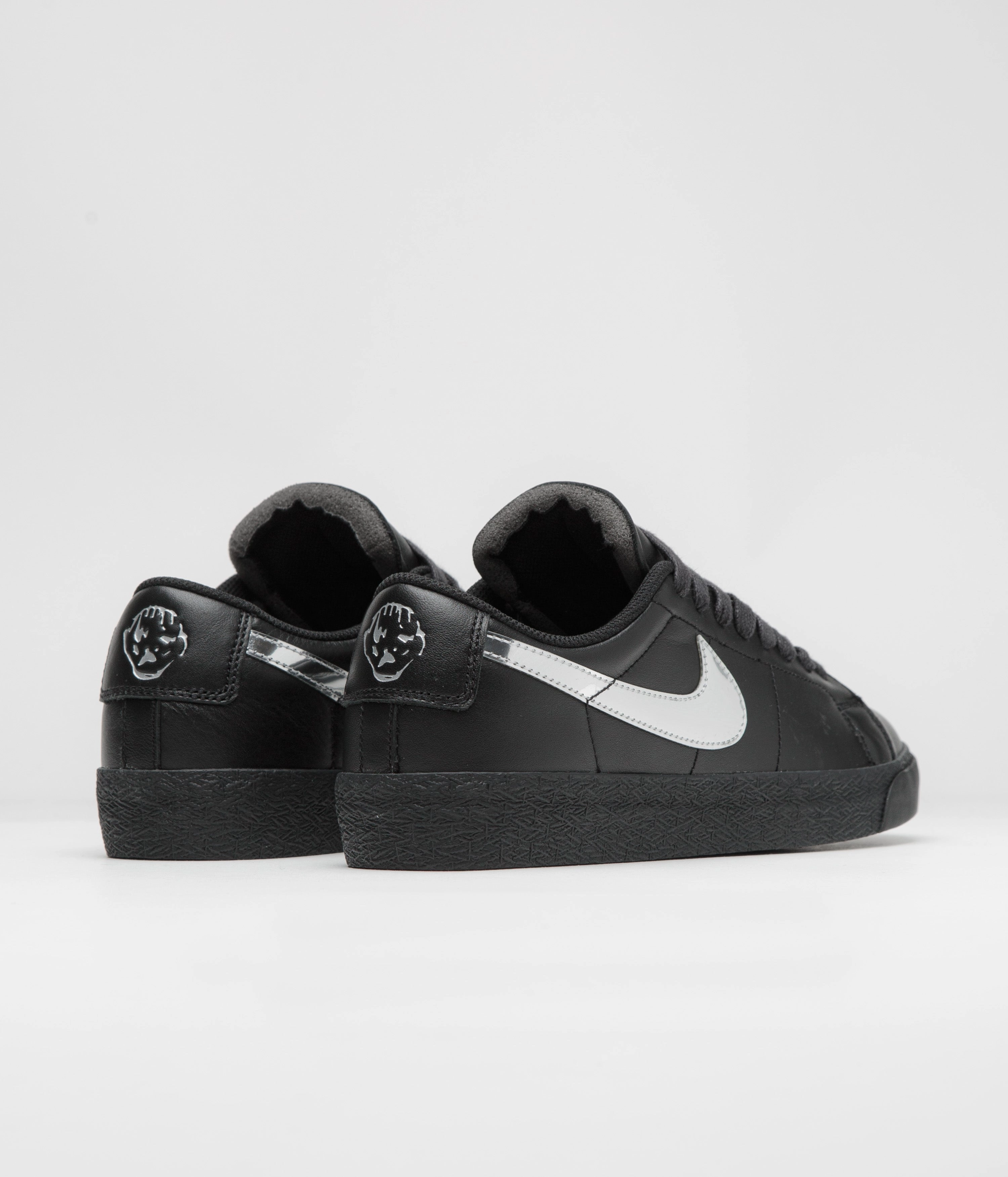 Nike SB x Dancer Skateboards Blazer Low Shoes - Black / Metallic Silver / Black Shock-absorbent materials