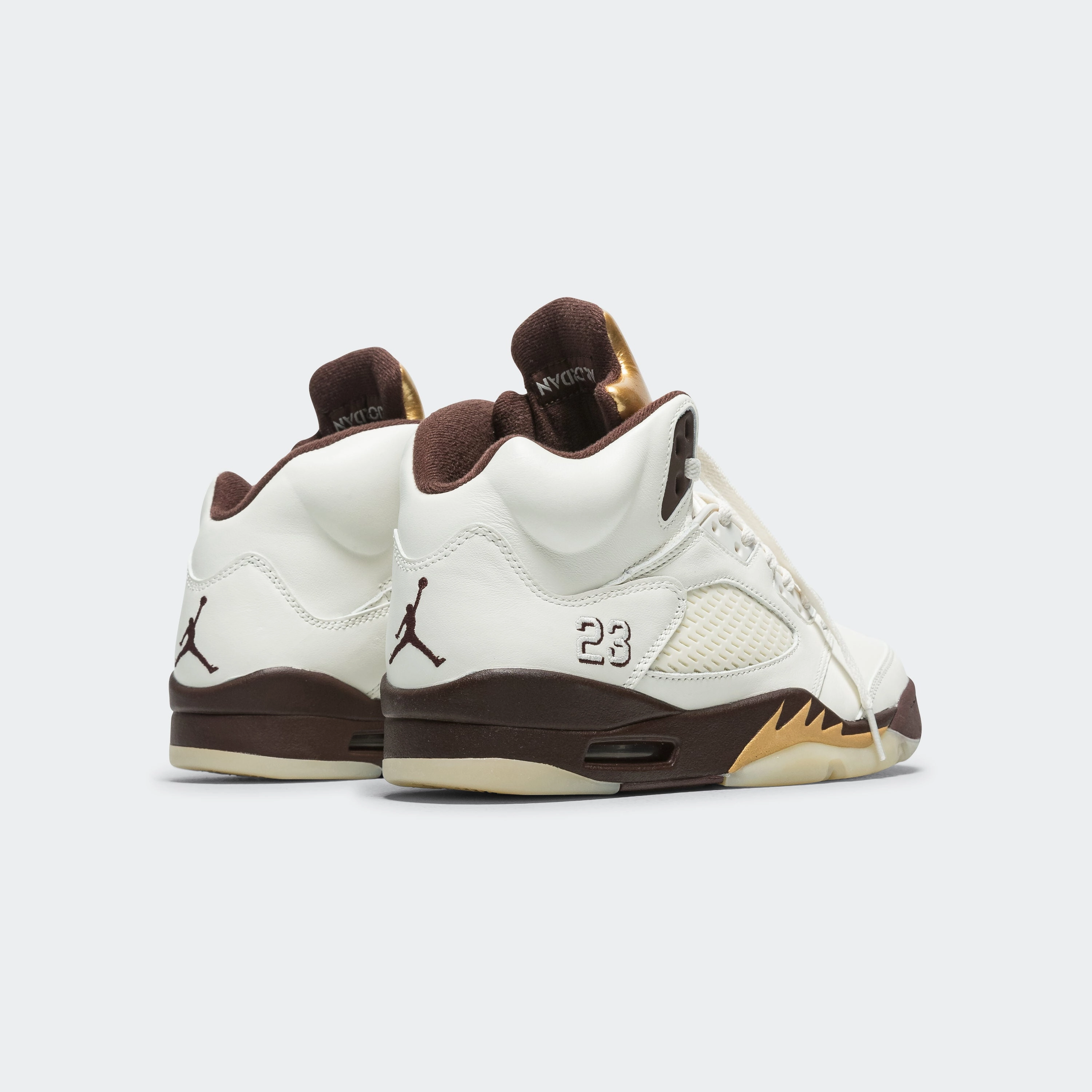 No-Slip Grip Womens Air Jordan 5 Retro - Earth/Metallic Gold-Sail