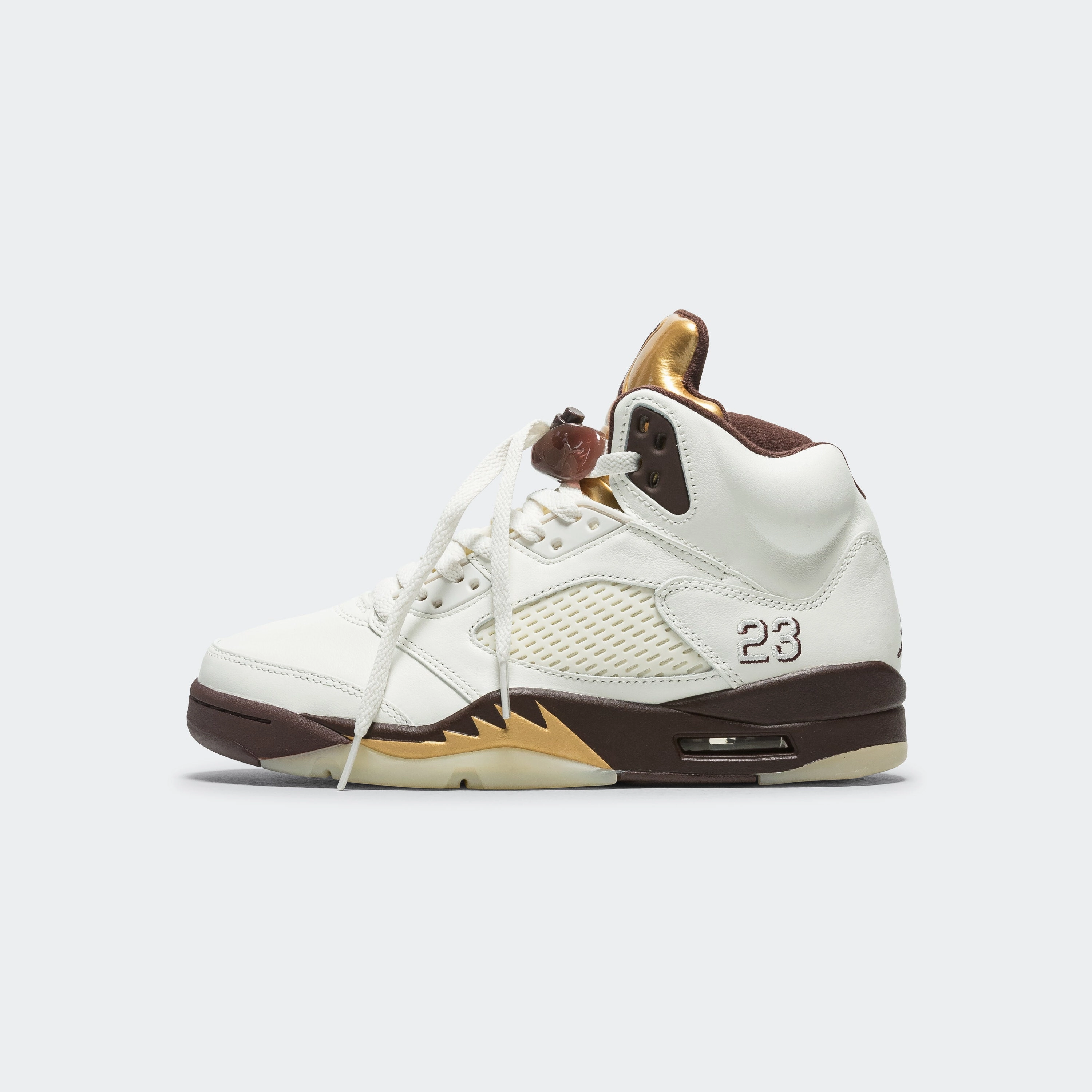 Womens Air Jordan 5 Retro - Earth/Metallic Gold-Sail Layered Look
