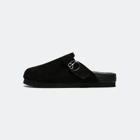 Clog Sandal - Black Suede Leather Relax Fit