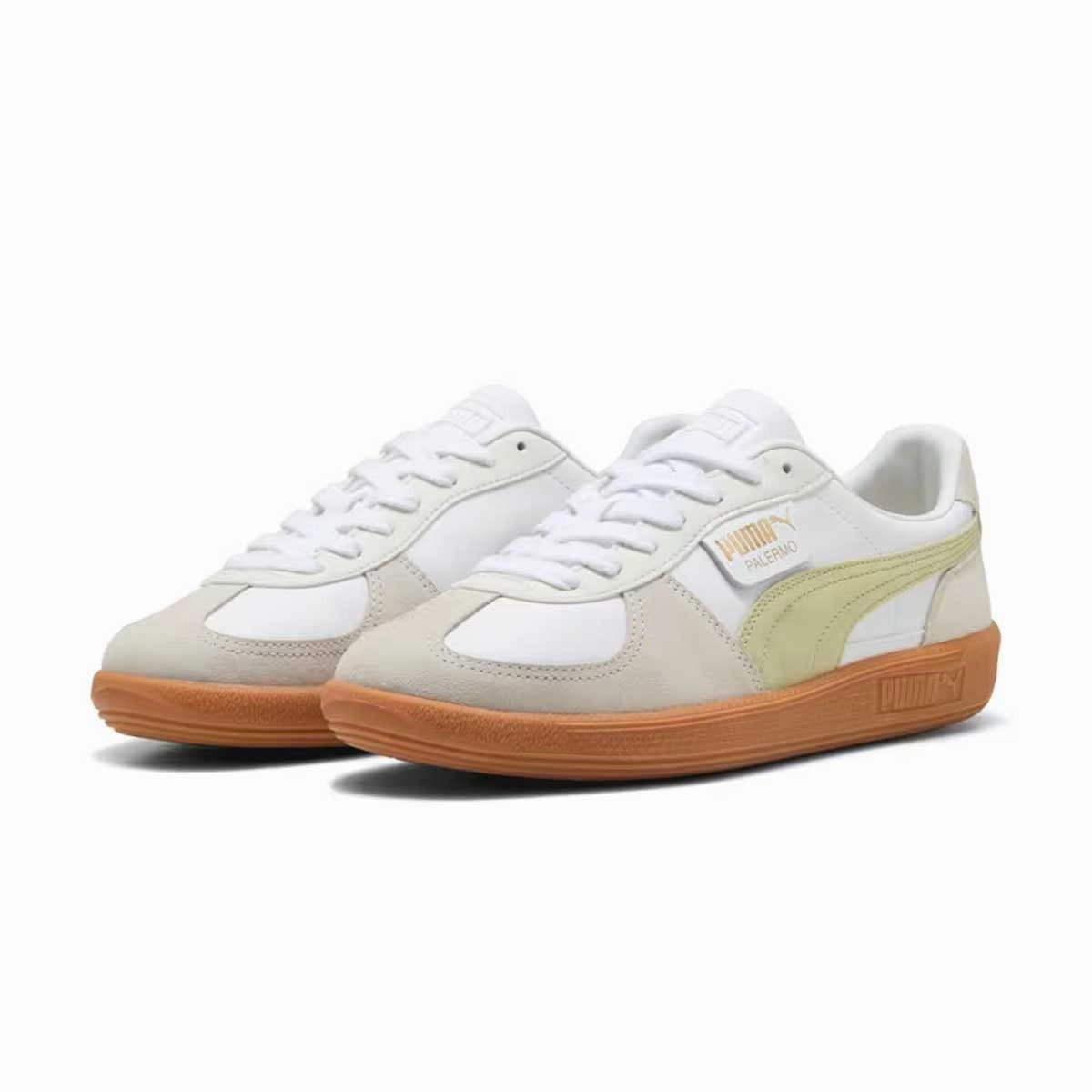 Palermo Leather 'Puma White Pistachio Green' Trend Breeze