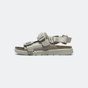 Comfortable Travel Footwear Wide Strap Shinjuku - Mineral Grey Nubuck Leather/textile