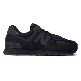 Padded Arch Cool Finish New Balance 574 Core Shoes - Black/Black