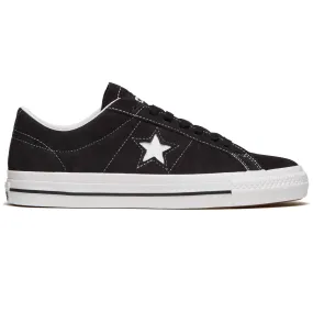 Converse One Star Pro Ox Shoes - Black/Black/White Street Ready Ride