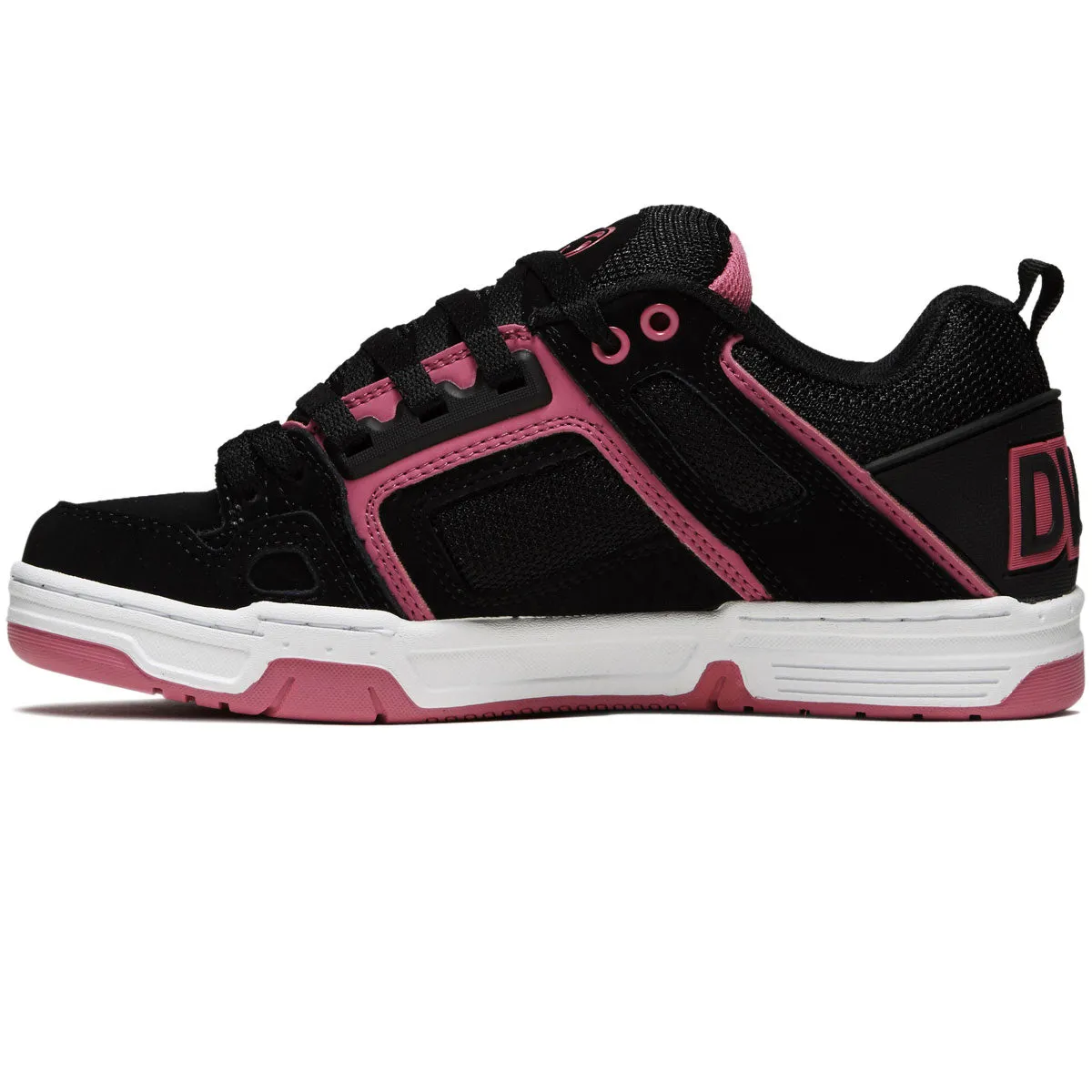 Quick Spin DVS Womens Comanche Shoes - Black/Pink/White/Nubuck