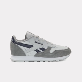 Reebok Footwear Kids Classic Leather Shoes ??Pre-School GREY4/GREY1/VECTORNAVY Friend Jog Travel Friendly