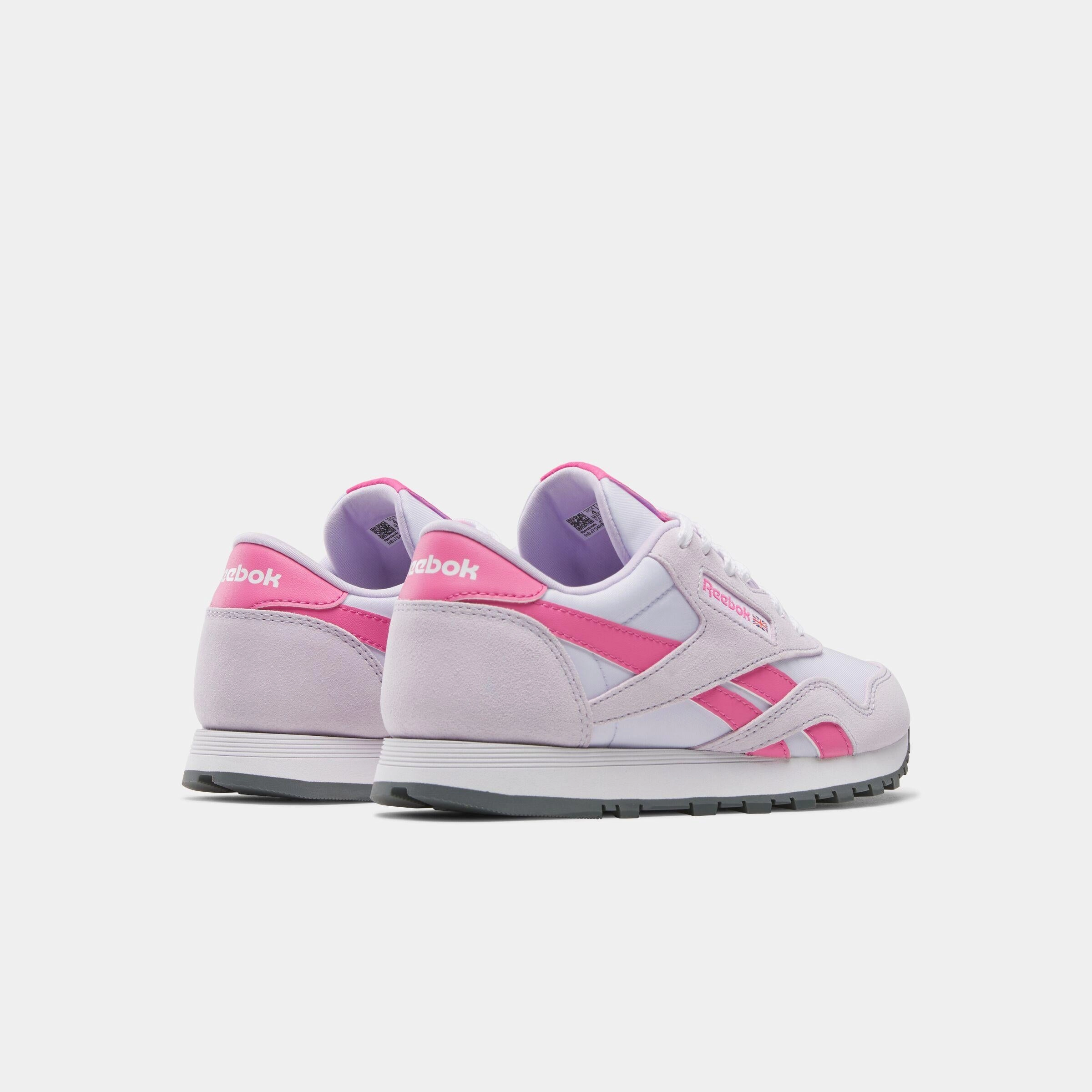 Reebok Footwear Kids Classic Nylon Shoes - Grade School DIGITAL GLEAM/TRUE PINK/WHITE Soft Step-Out