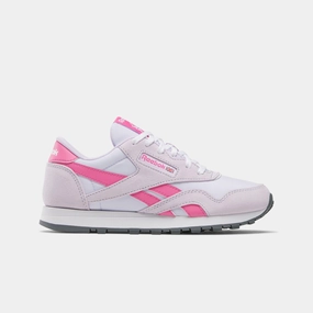 Reebok Footwear Kids Classic Nylon Shoes - Grade School DIGITAL GLEAM/TRUE PINK/WHITE Fun Pace Fashionable Comfort