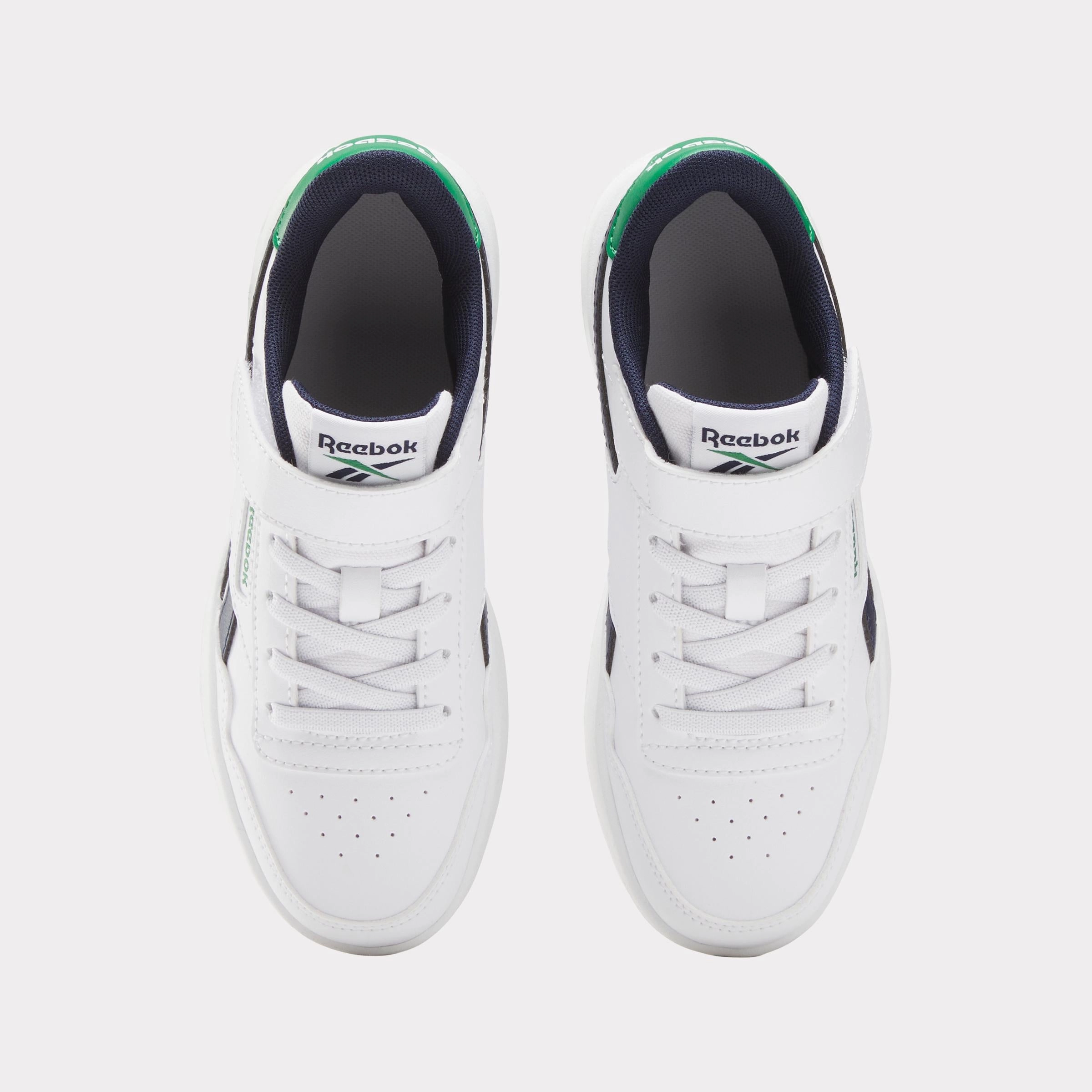 Reebok Footwear Kids Reebok Court Advance Elastic & Top Strap Shoes - Preschool FTWRWHITE/VECTORNAVY/GLENGREEN Versatile Outfit