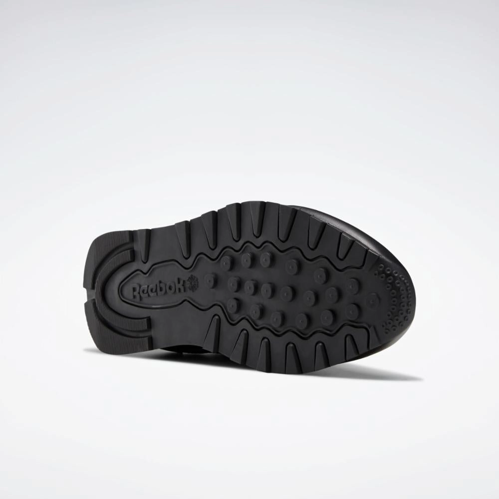 Reebok Footwear Men Classic Leather Shoes CORE BLK/CORE BLK/PURE GREY 5 Soft Glide Step