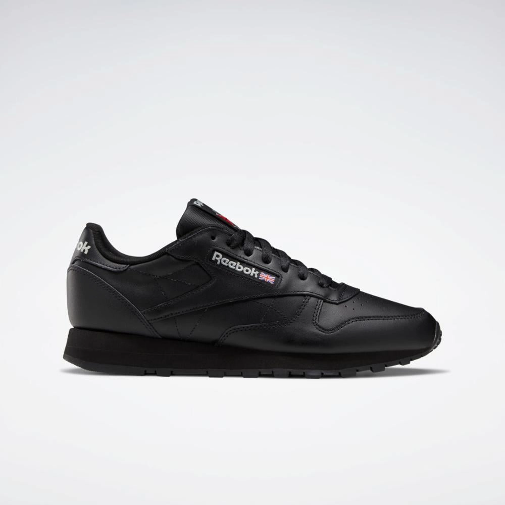 Reebok Footwear Men Classic Leather Shoes CORE BLK/CORE BLK/PURE GREY 5 Child Pace