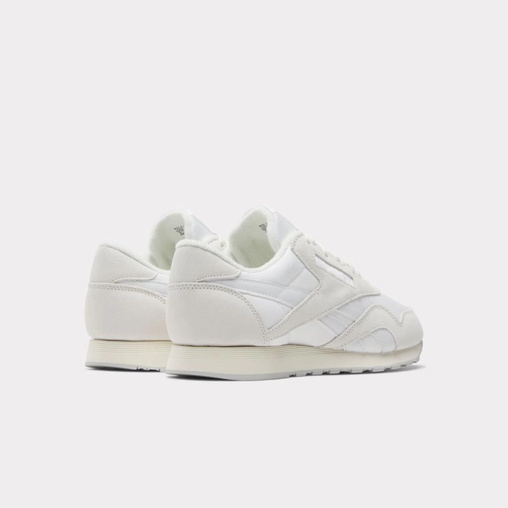 Reebok Footwear Men Classic Nylon Shoes WHITE/BARELY GREY/CHALK Daily Step-On Glide