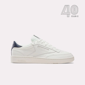 Sport Luxe Air Flow Reebok Footwear Men Club C 85 Shoes - 40th Anniversary CHALK/NAVY/FLINTGREYMET